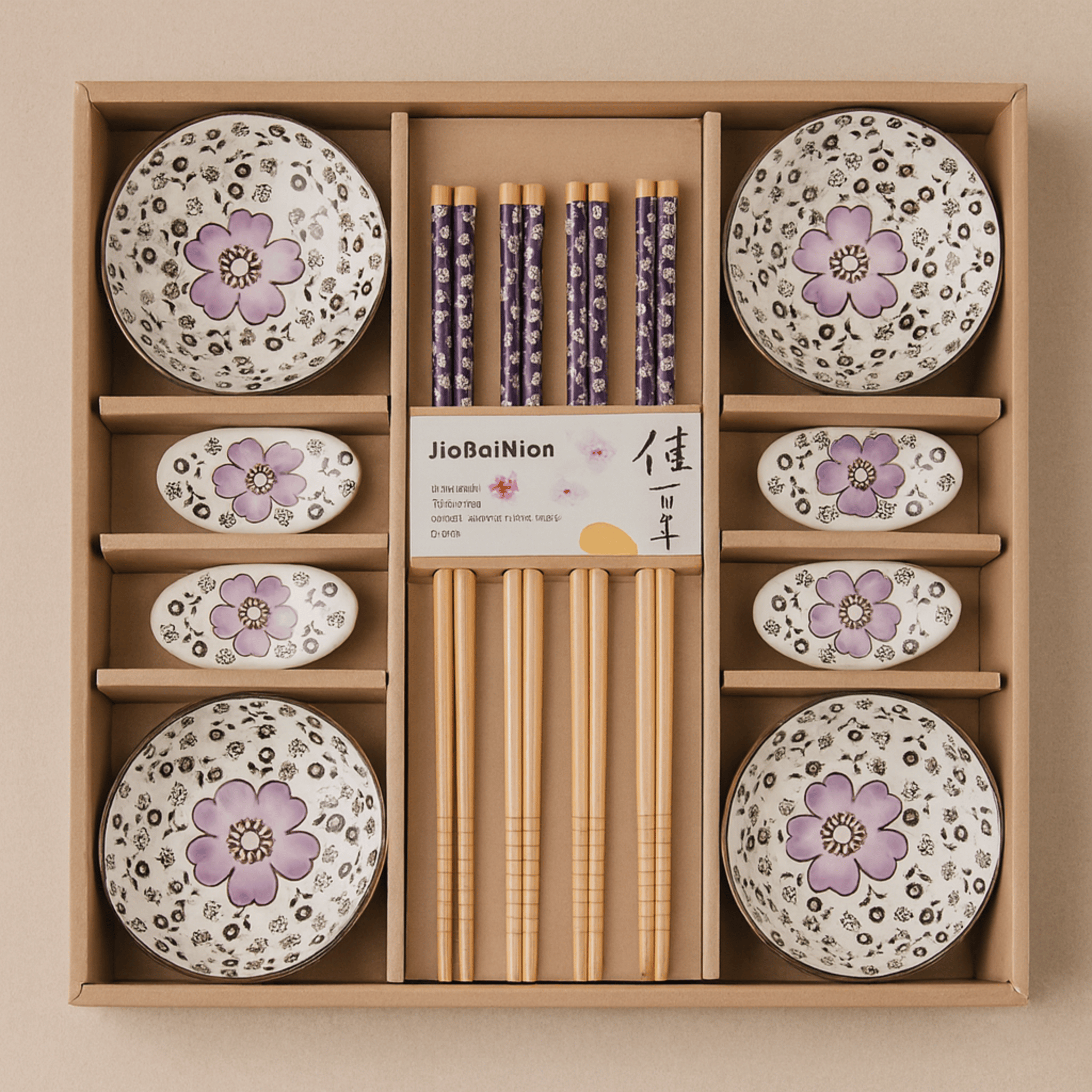 Elegant Floral Ceramic Dinnerware Set for Four