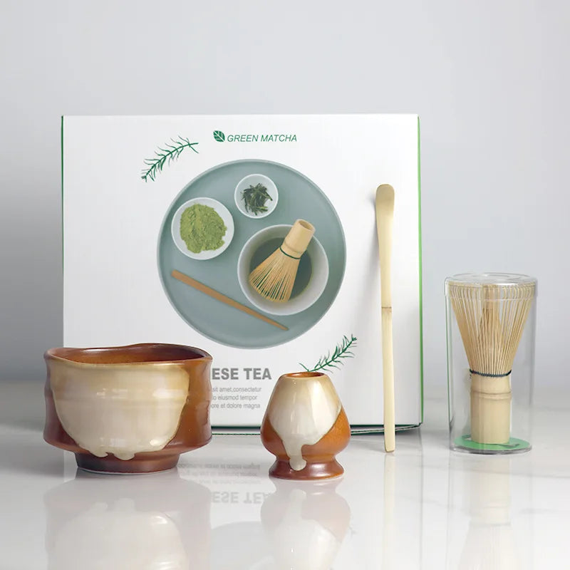ZenTea 4-Piece Matcha Set with Bamboo Whisk & Gift Box