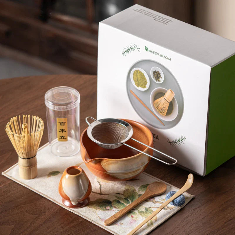 ZenTea 4-Piece Matcha Set with Bamboo Whisk & Gift Box
