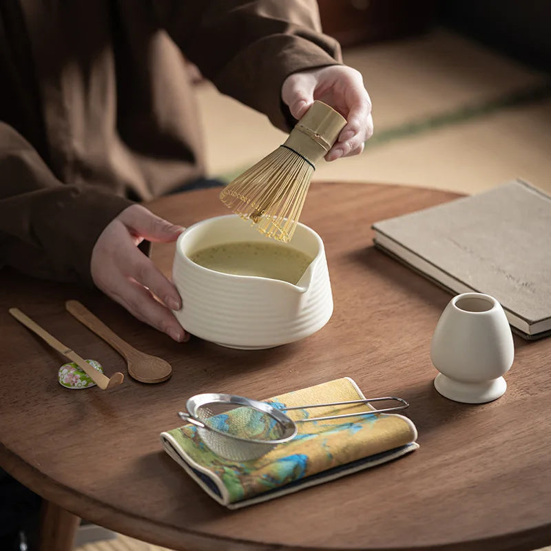 ZenTea 4-Piece Matcha Set with Bamboo Whisk & Gift Box