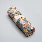 Whimsical Cat-Themed Canvas Pencil Organizer