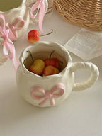 Elegant Bow-Shaped Ceramic Coffee Cup