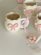 Elegant Bow-Shaped Ceramic Coffee Cup