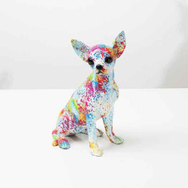 Elegant Resin Art Figurine of a Chihuahua – Charming Home Decoration