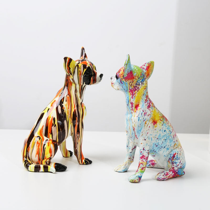 Elegant Resin Art Figurine of a Chihuahua – Charming Home Decoration