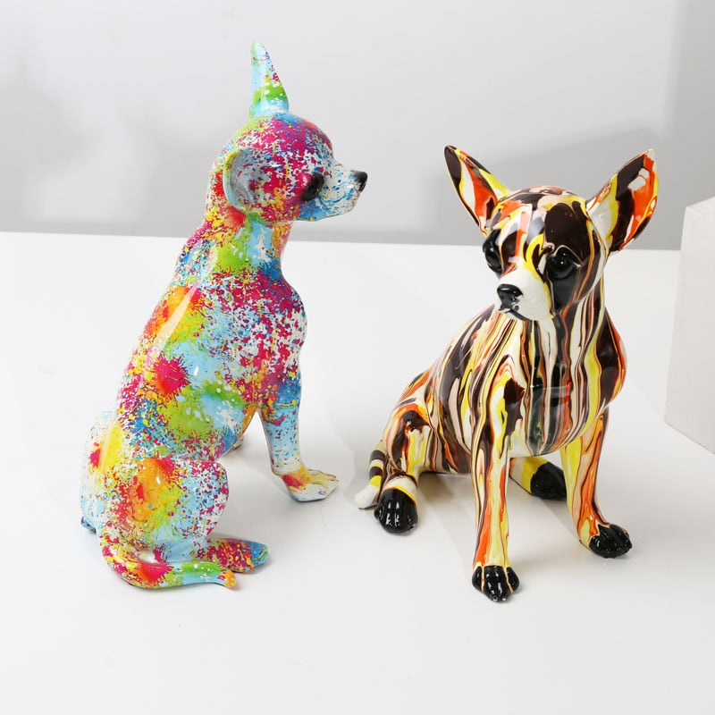 Elegant Resin Art Figurine of a Chihuahua – Charming Home Decoration