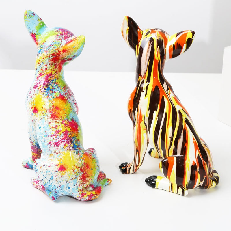 Elegant Resin Art Figurine of a Chihuahua – Charming Home Decoration