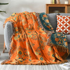 Elegant Reversible Cotton Throw Blanket