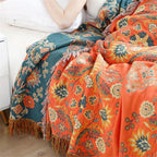 Elegant Reversible Cotton Throw Blanket