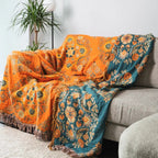 Elegant Reversible Cotton Throw Blanket