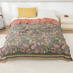 Vibrant Blossom Reversible Cotton Blanket