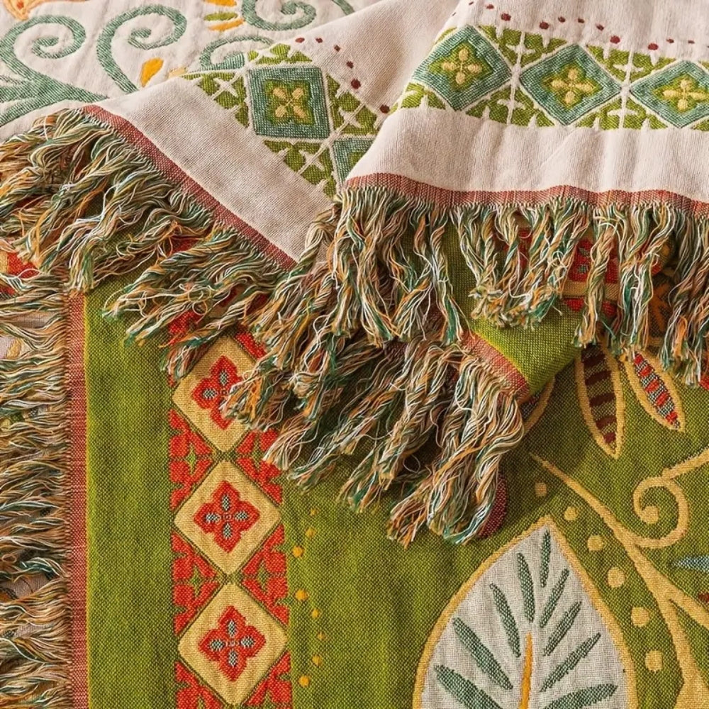 Vibrant Blossom Reversible Cotton Blanket