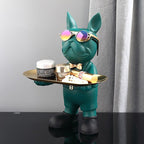 Decorative Sculpture of French Bulldog Butler – Unique Home Accent in Resin and PVC