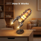 Stylish Retro Rocket-Inspired Table Lamp