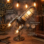 Stylish Retro Rocket-Inspired Table Lamp