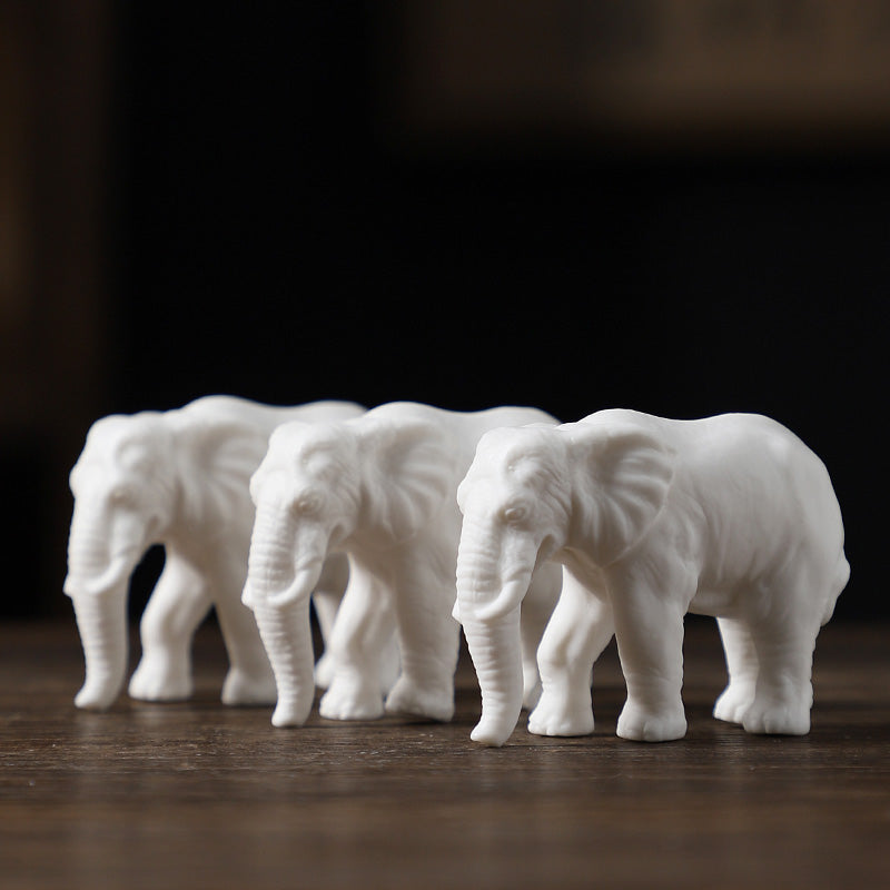Elegant Minimalist Porcelain Elephant Figurine