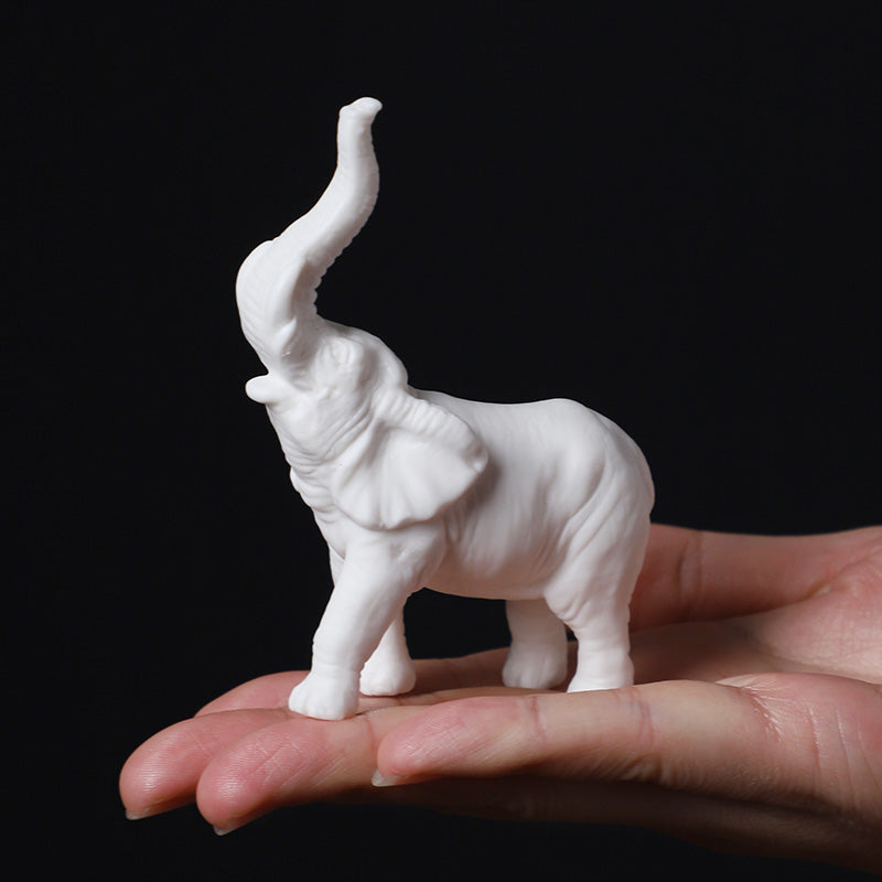Elegant Minimalist Porcelain Elephant Figurine