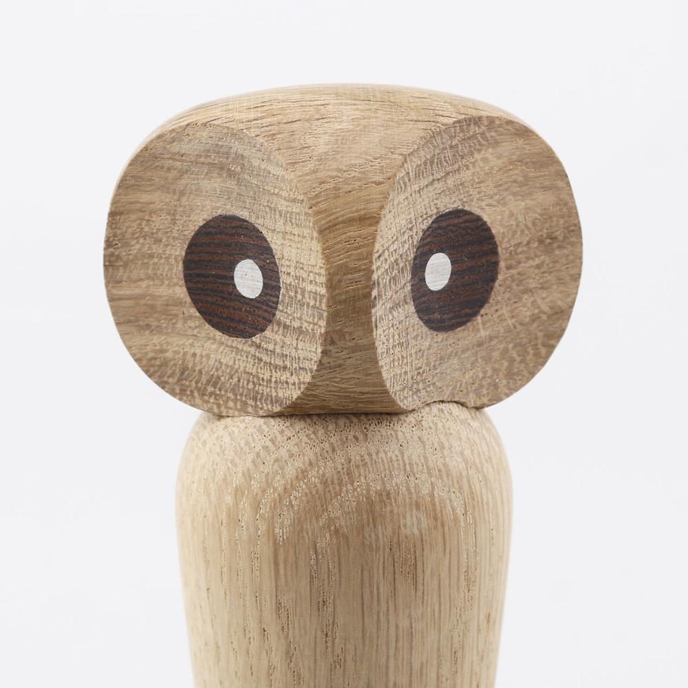 Whimsical Wooden Owl Figurine for Home Décor