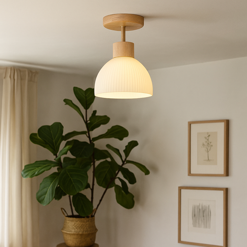 Ceiling Light Fixture in Scandinavian Wood Design