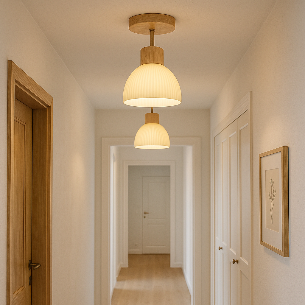 Ceiling Light Fixture in Scandinavian Wood Design