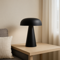 Mushroom-Shaped Table Lamp in Brushed Metal Finish