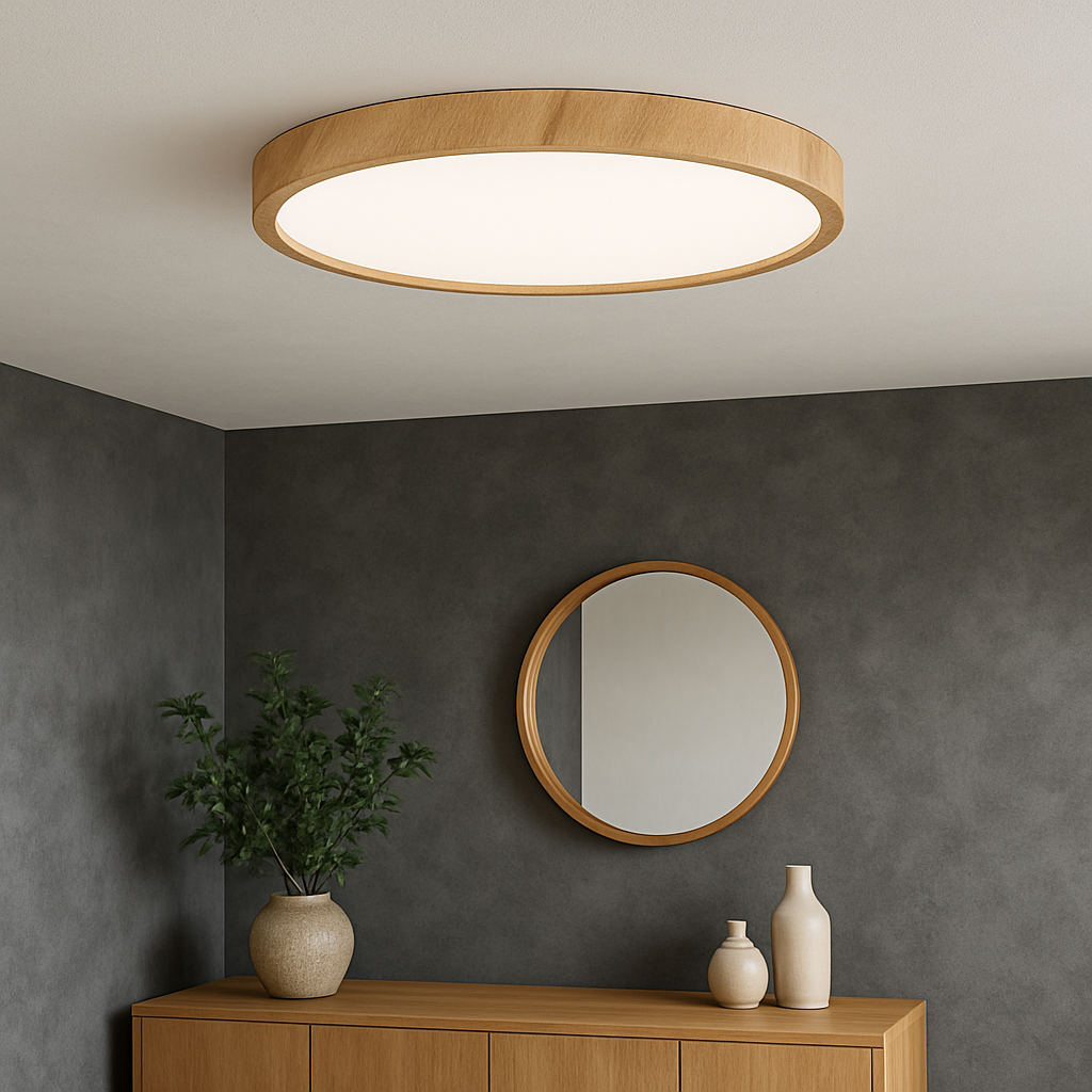 Wood Texture Ceiling Lamp in Minimalist Style