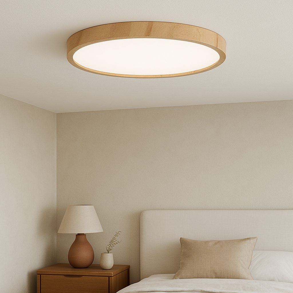Wood Texture Ceiling Lamp in Minimalist Style