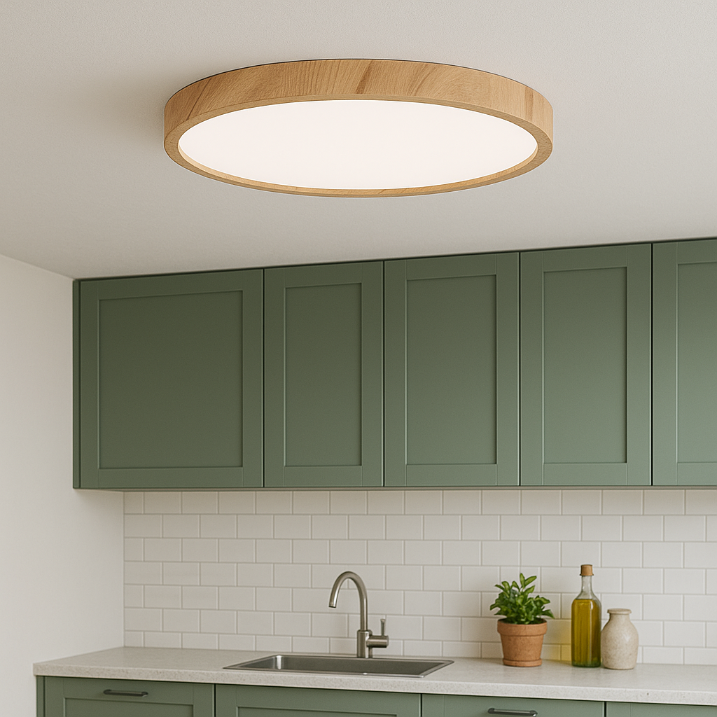 Wood Texture Ceiling Lamp in Minimalist Style