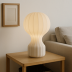 Silk Table Lamp with Wabi-Sabi Design