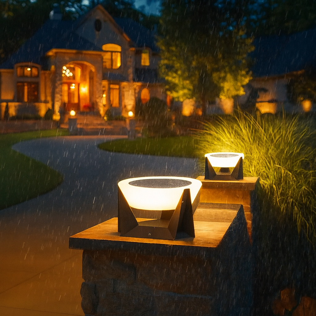 Patio Accent Lights with Solar Halo Design