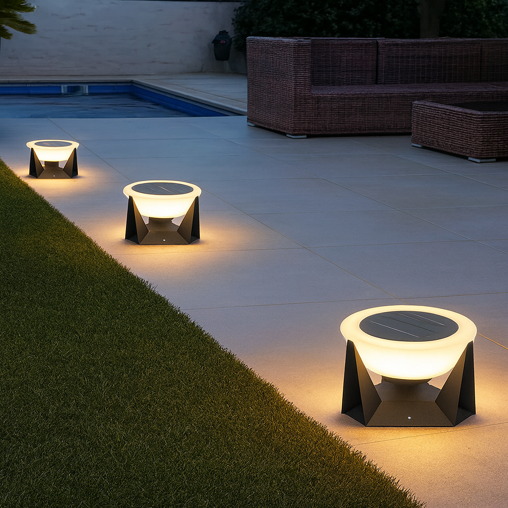 Patio Accent Lights with Solar Halo Design