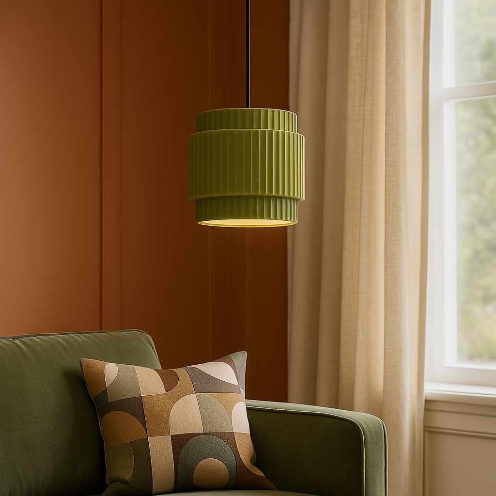 Hanging Lamp in Colorful Ceramic Design