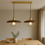 Pendant Light with Wooden Cage Design in Nordic Style