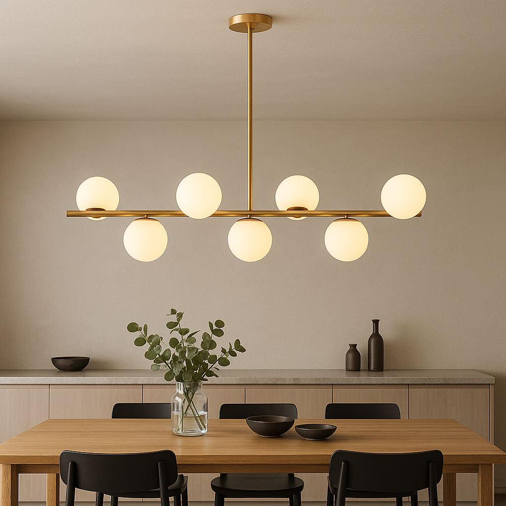 Modern Gold Pendant Lighting in Linear Design
