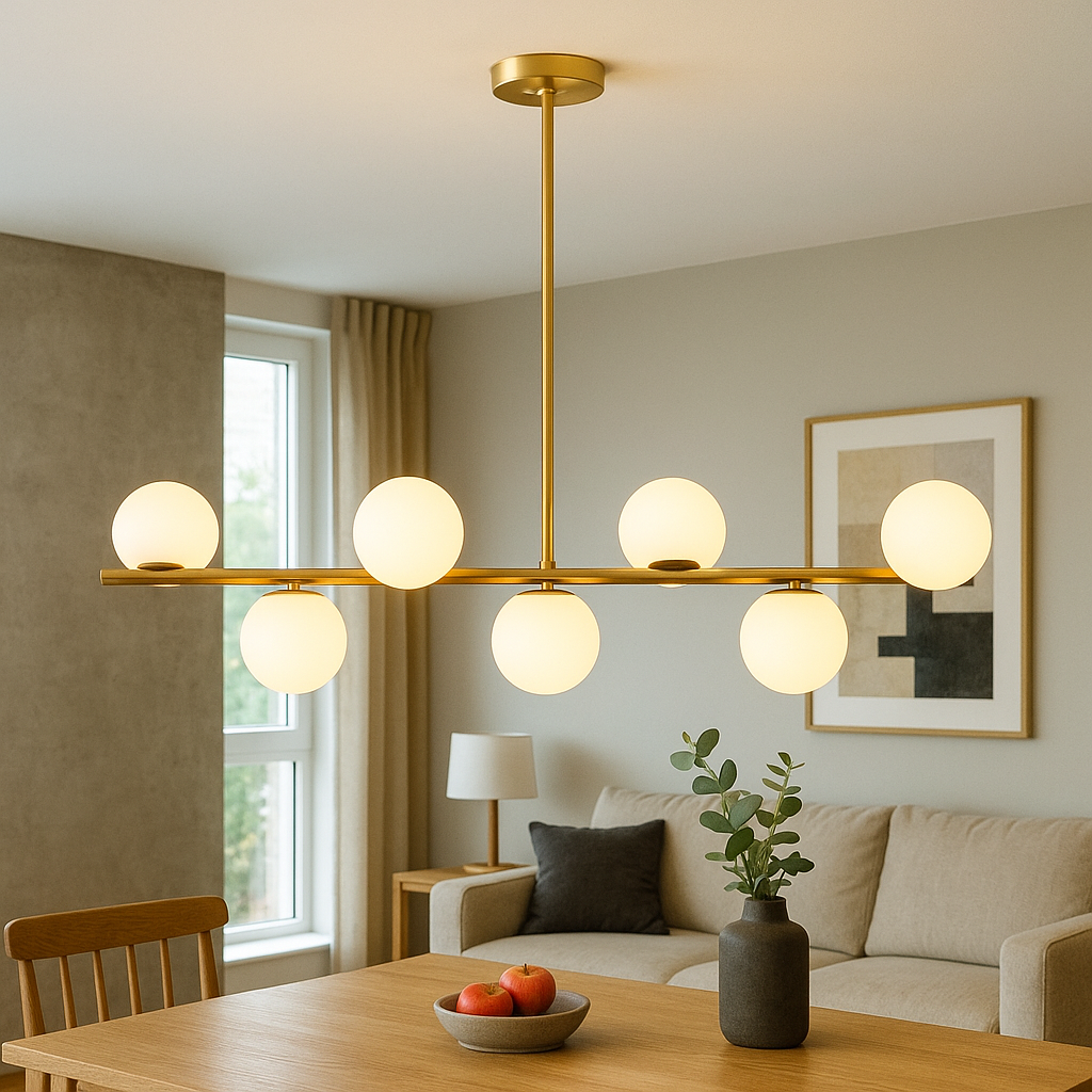 Modern Gold Pendant Lighting in Linear Design