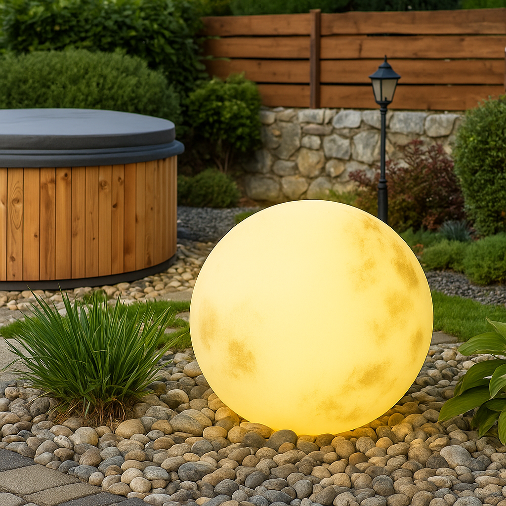 Solar-Powered Moon Lamp for Garden Decor
