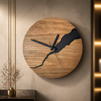 TimberWave Artistic Wall Clock - Elegant Timepiece for Any Space