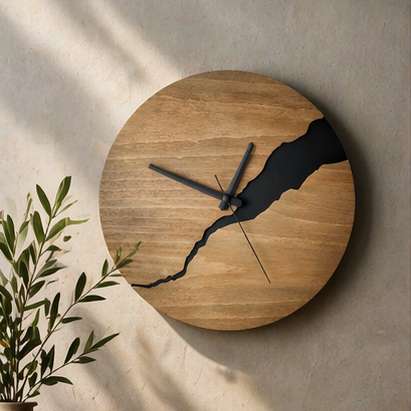 TimberWave Artistic Wall Clock - Elegant Timepiece for Any Space