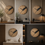 TimberWave Artistic Wall Clock - Elegant Timepiece for Any Space