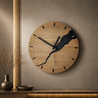 TimberWave Artistic Wall Clock - Elegant Timepiece for Any Space
