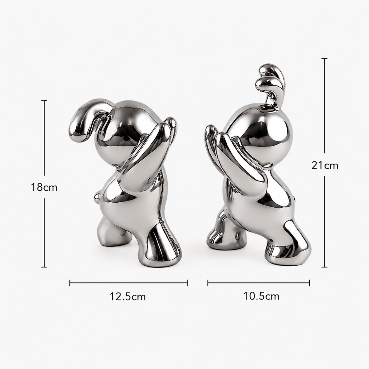 Charming Rabbit Book Holders - Elegant Black & White Accents