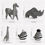 Charming Stripe Bird Accent - Modern Black & White Decor