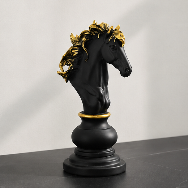 Elegant Chess Piece Statues - King, Queen & Knight Home Accent