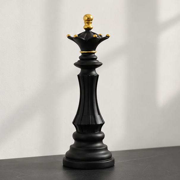 Elegant Chess Piece Statues - King, Queen & Knight Home Accent