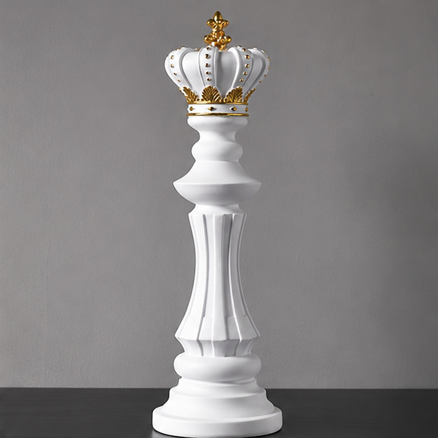 Elegant Chess Piece Statues - King, Queen & Knight Home Accent