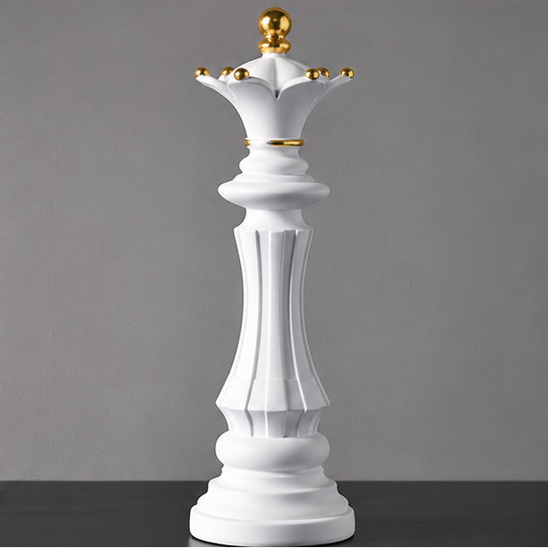 Elegant Chess Piece Statues - King, Queen & Knight Home Accent