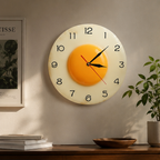 Sunny Delight Egg Wall Clock - Fun Kitchen Accent & Gift