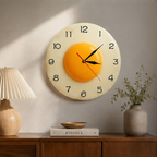 Sunny Delight Egg Wall Clock - Fun Kitchen Accent & Gift