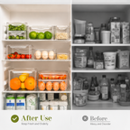 SmartSpace Clear Refrigerator Storage Bins, Stackable 10-Piece Set