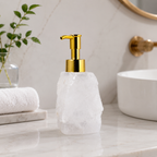 Elegant Stone Soap Dispenser with Luxurious Gold Pump